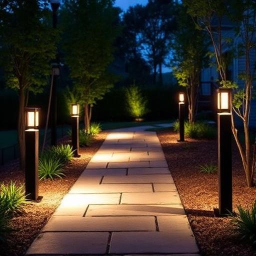Modern pathway lighting with landscape integration - Professional landscaping in Cumming, GA